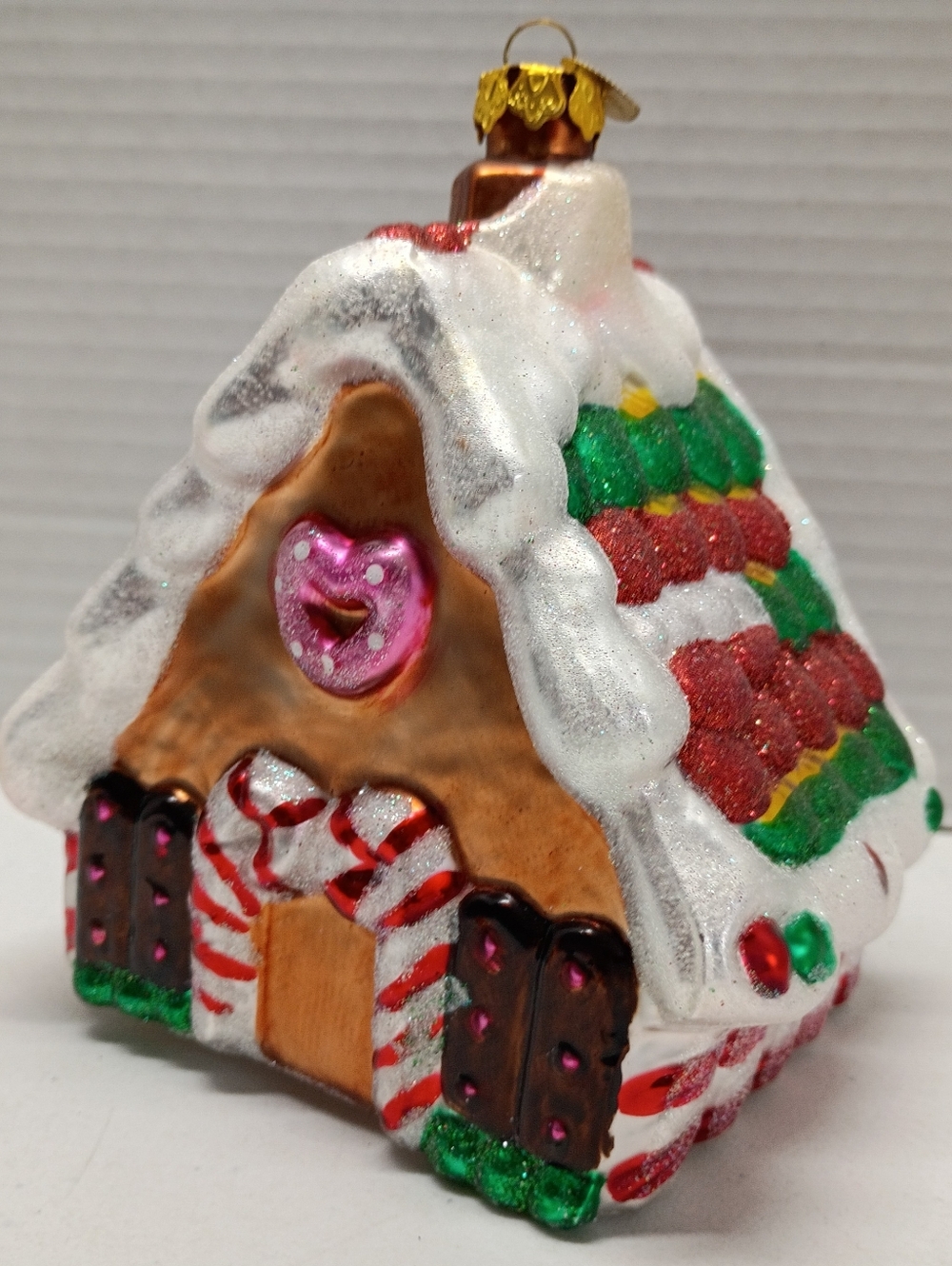 Old World Christmas Gingerbread House Glass Ornament Vintage 5.75"